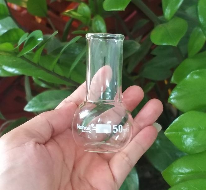 Bình cầu đáy bằng 50ml, hãng Biohall