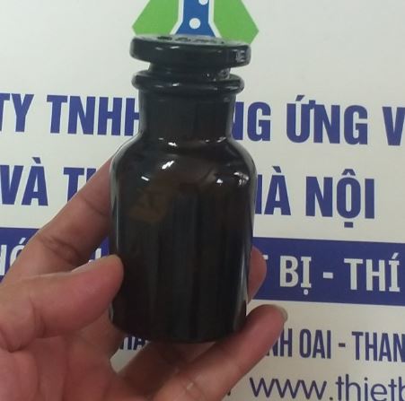 Chai thủy tinh nâu 60ml nút mài miệng rộng đựng mẫu, hóa chất, hãng Onelab