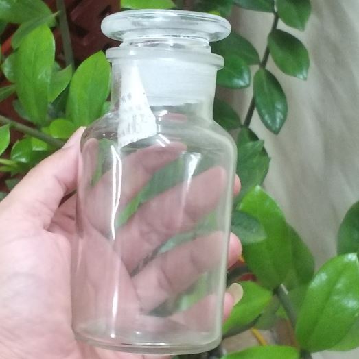 Chai thủy tinh trắng 60ml nút mài miệng rộng đựng mẫu, hóa chất, hãng Onelab