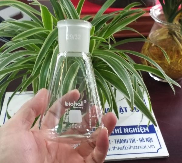 Bình tam giác thủy tinh 150ml cổ nhám 19/26, hãng Biohall-Germany