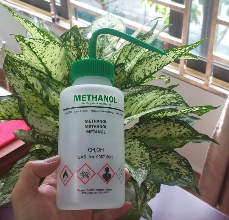 Bình tia nhựa miệng rộng 500ml, nhãn methanol, hãng Onelab