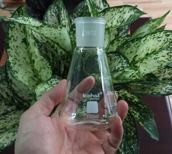 Bình tam giác thủy tinh 150ml cổ nhám 24/29, hãng Biohall-Germany