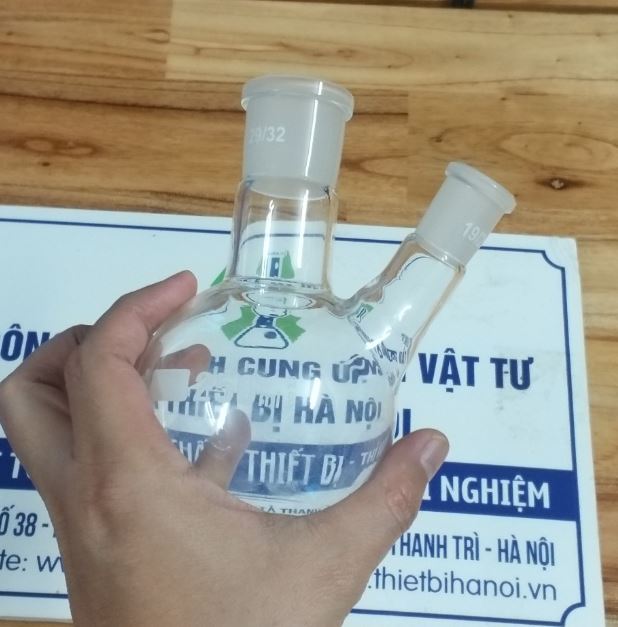 Bình cầu đáy bằng 2000ml, 2 cổ nhám 34/35 và 19/26