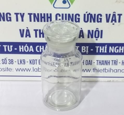 Chai thủy tinh trắng 250ml nút mài miệng rộng đựng mẫu, hóa chất, hãng Onelab