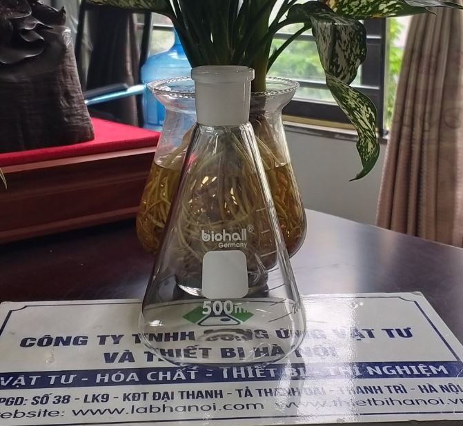 Bình tam giác thủy tinh 500ml cổ nhám 29/32, hãng Biohall-Germany