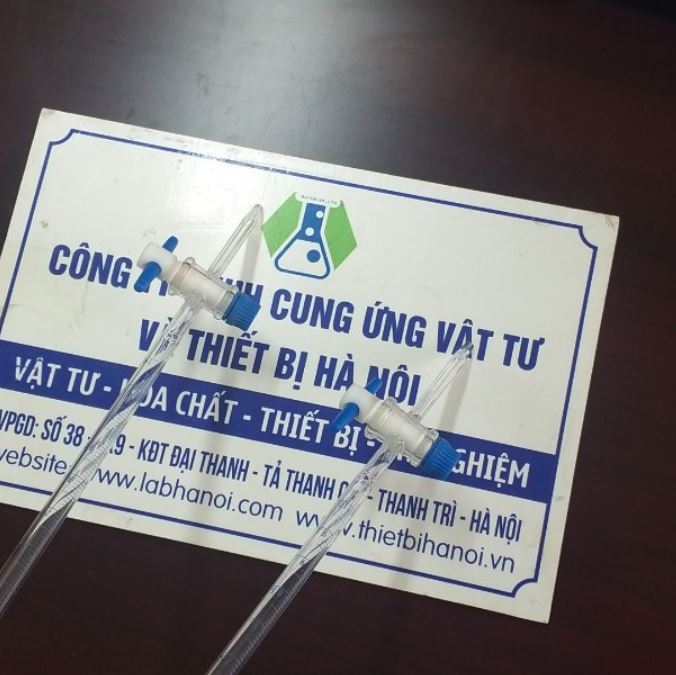 Burette trắng 25ml, khóa nhựa PTFE, hãng Biohall