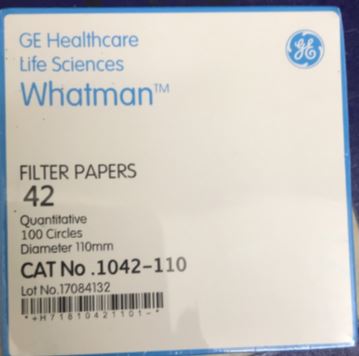 Giấy lọc định lượng 42, chậm 2.5um đường kính 55mm, hãng Whatman