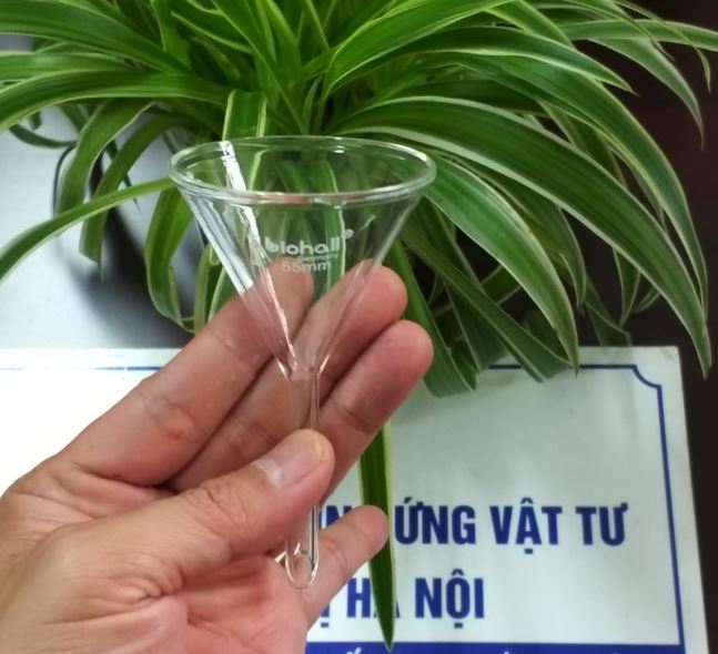 Phễu thủy tinh 55mm, hãng Biohall