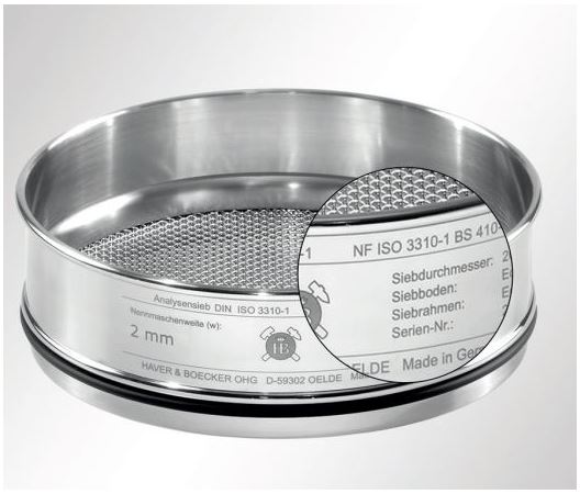 Sàng rây Haver & Boecker đường kính 200mm, cỡ lỗ 0.032 mm