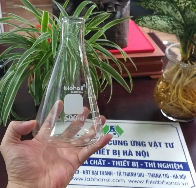 Bình tam giác cổ rộng 500ml hãng Biohall-Germany