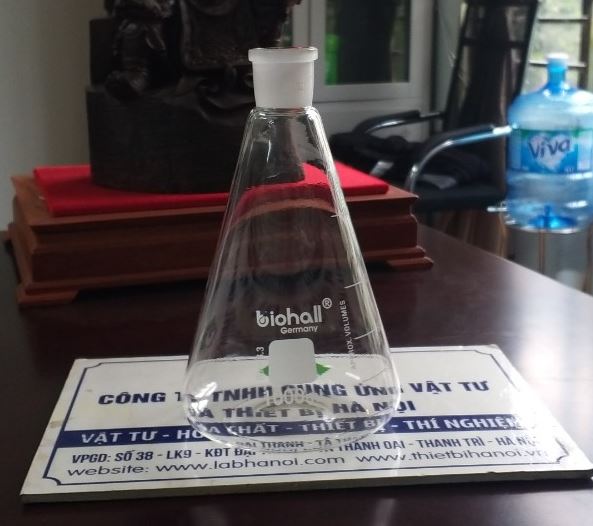 Bình tam giác thủy tinh 1000ml cổ nhám 29/32, hãng Biohall-Germany