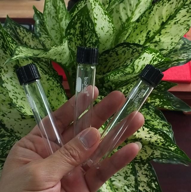 Ống nghiệm có nắp vặn đen 25 x 150mm, hãng Biohall