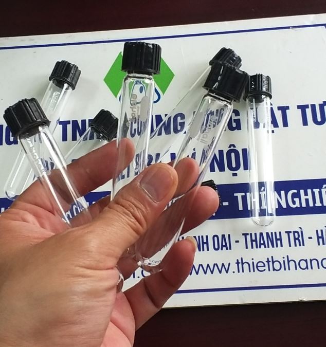 Ống nghiệm có nắp vặn đen 38 x 200mm, hãng Biohall