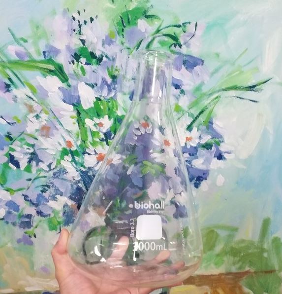 Bình tam giác cổ rộng 3000ml hãng Biohall-Germany