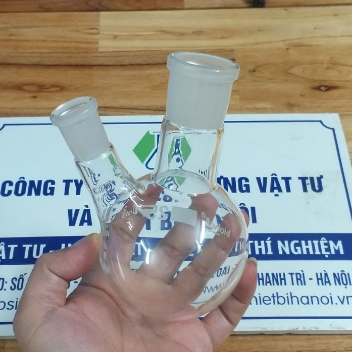Bình cầu đáy bằng 100ml, 2 cổ nhám 24/29 và 14/23