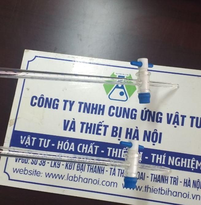 Burette trắng 50ml, khóa nhựa PTFE, hãng Biohall