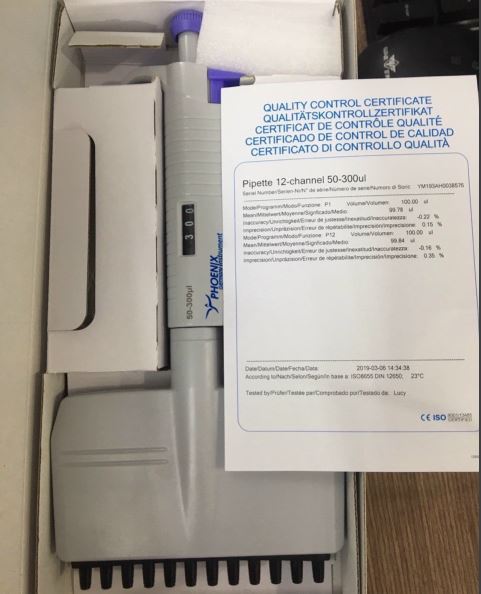 Micropipette 12 kênh hấp tiệt trùng 50-300ul