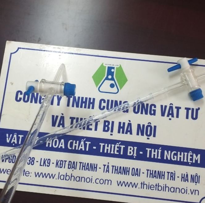 Burette trắng 100ml, khóa nhựa PTFE, hãng Biohall