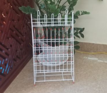 Giá phơi dụng cụ thí nghiệm 2 mặt 55 vị trí bằng thép bọc nhựa có khay hứng, hãng Onelab