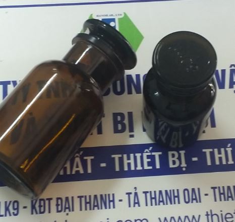 Chai thủy tinh nâu 2500ml nút mài miệng rộng đựng mẫu, hóa chất, hãng Onelab