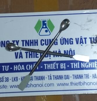 Thìa lấy mẫu bằng inox 20cm, 1 đầu tròn, 1 đầu dẹt hãng Onelab