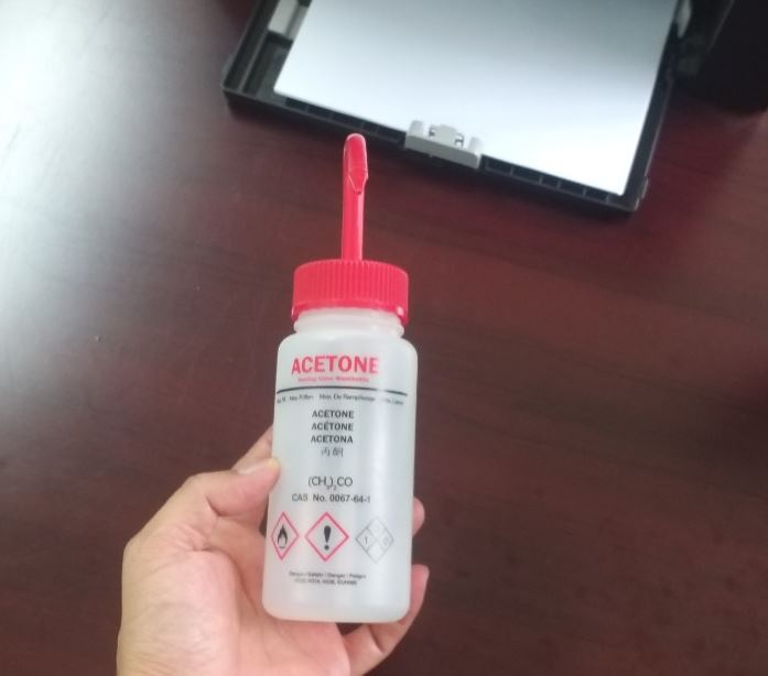 Bình tia nhựa miệng rộng 250ml, nhãn acetone, hãng Onelab