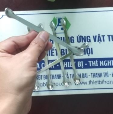Thìa lấy mẫu bằng inox 22cm, 2 đầu tròn, hãng Onelab