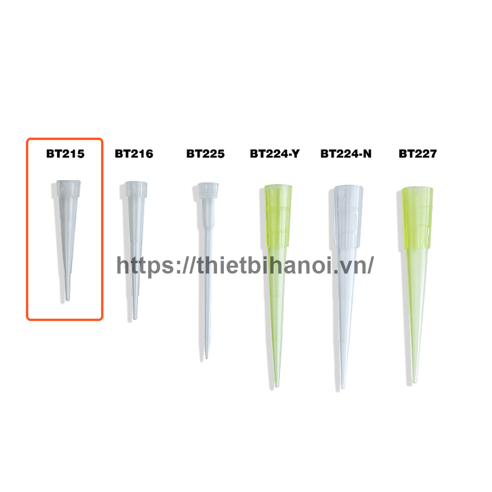 Đầu côn/tip trắng 0.1-10ul dạng ngắn BT215