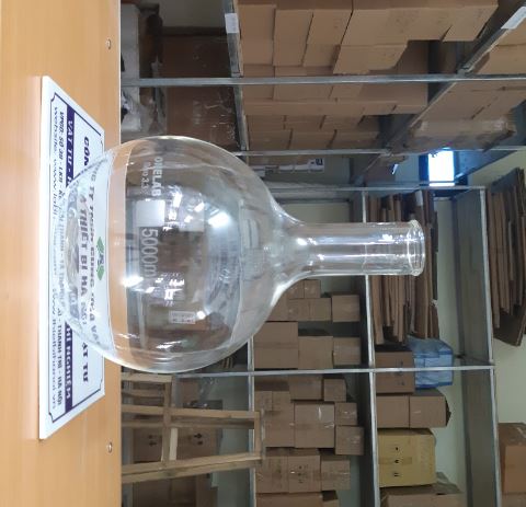 Bình cầu đáy bằng 5000ml, hãng Onelab