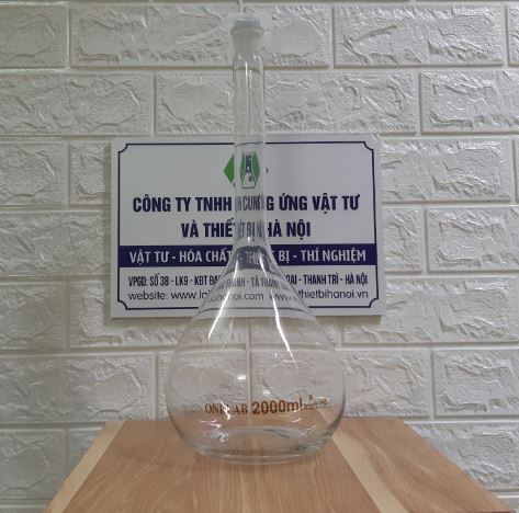 Bình định mức trắng 2000ml, hãng Onelab