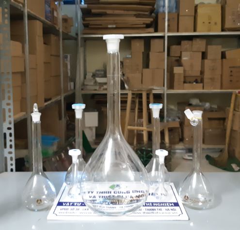 Bình định mức trắng 25ml, nút nhựa, hãng Onelab