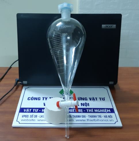 Bình lắng gạn 1000ml khóa nhựa PTFE, hãng Onelab