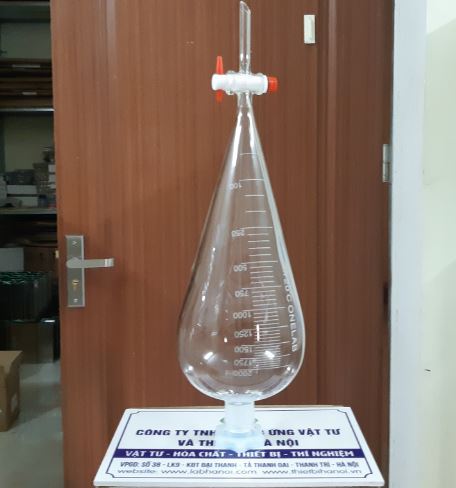 Bình lắng gạn 2000ml khóa nhựa PTFE, hãng Onelab