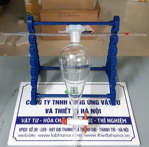 Bình lắng gạn 250ml khóa nhựa PTFE, hãng Onelab