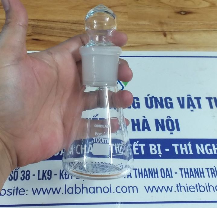 Bình tam giác có nút thủy tinh 100ml, hãng Onelab