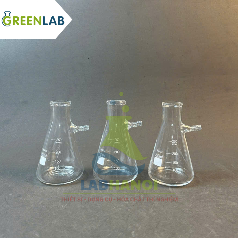 Bình tam giác có nhánh hút chân không 250ml, hãng GreenLab