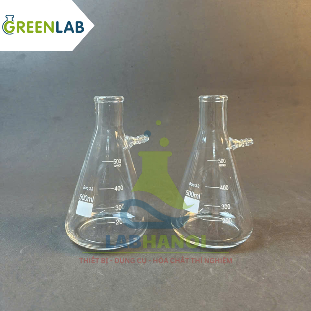 Bình tam giác có nhánh hút chân không 500ml, hãng GreenLab