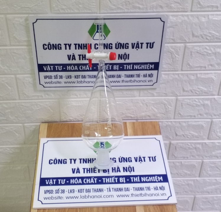 Phễu chiết quả lê 5000ml, khóa nhựa PTFE, chia vạch, hãng Onelab